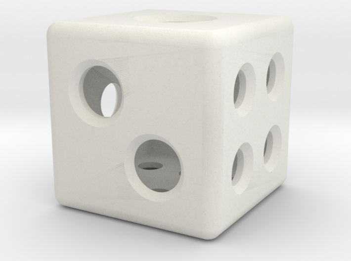 Loaded Hollow Dice (D6) (1.5cm) 3d printed