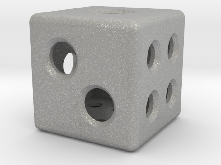 Loaded Hollow Dice (D6) (1.5cm) 3d printed