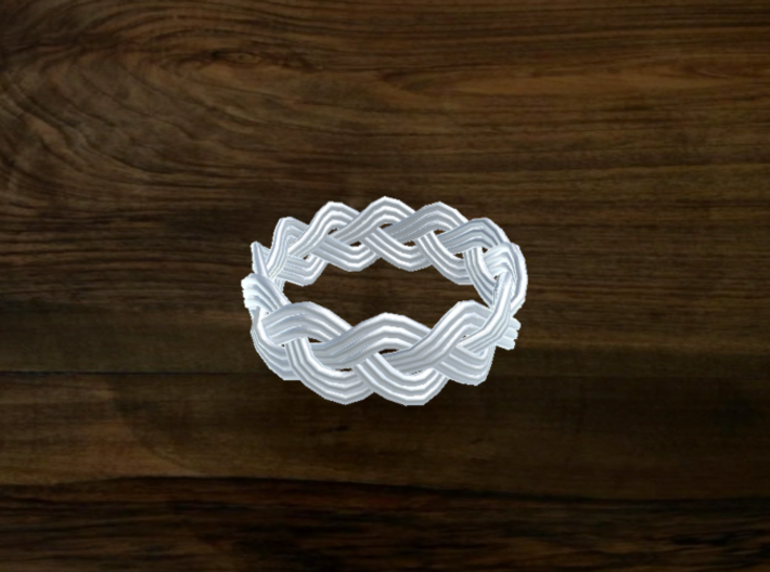Turk's Head Knot Ring 3 Part X 12 Bight - Size 9.5 3d printed