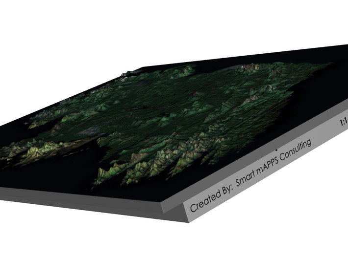 Ireland from Space Map 3d printed 