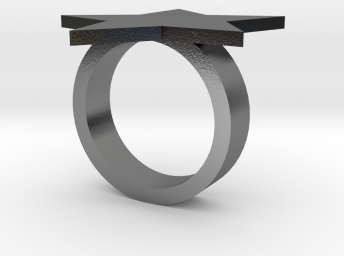 Star Ring (Silver) Size XS 3d printed