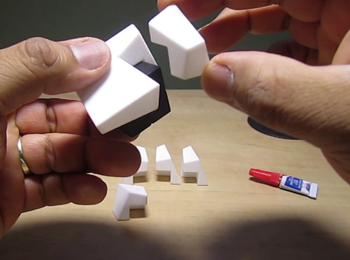 Polyaxis Cube 2x2x2 (DIY) 3d printed Gluing pieces to East Sheen 2x2x2 mini cube (not included in kit)