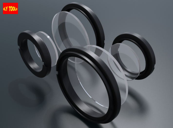 TFA Scope Pro Version - Lens Retainers 3d printed TFA Scope Pro Version - Lens Retainers and Lenses (NOT INCLUDED)