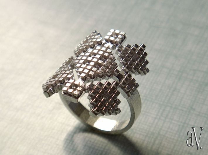 Lith Patch Work Ring 3d printed 