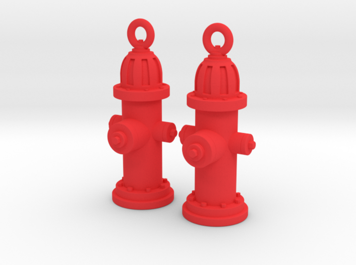 Fire Hydrant Earrings 3d printed