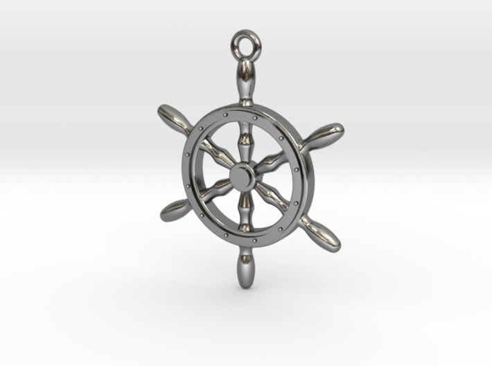 Nautical Steering Wheel Pendant 3d printed