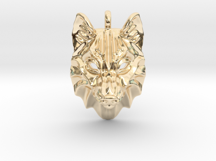 Timber Wolf Pendant 3d printed