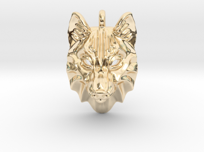 Timber Wolf Small Pendant 3d printed