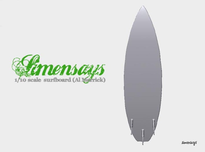 Simensays Surfboard 1/10 scale 3d printed