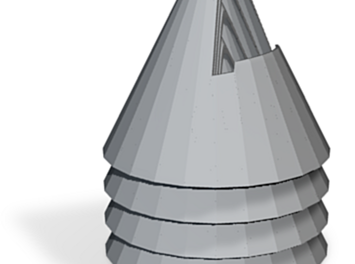 zz - Cone stand - 3in base, Gray, 4-up 3d printed