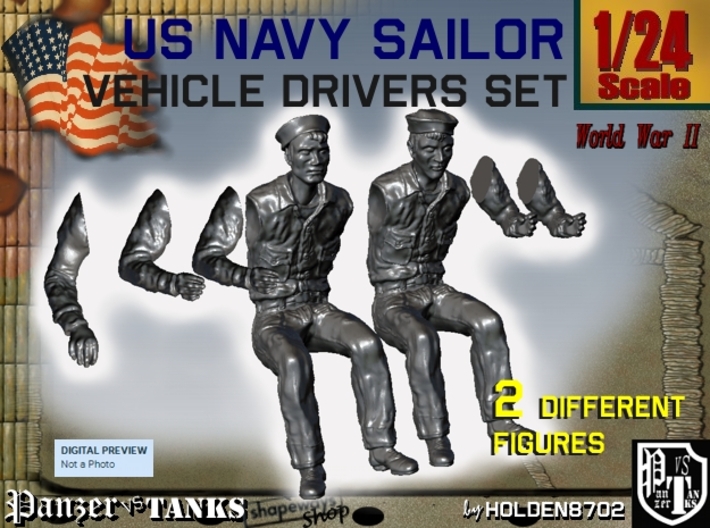 1-24 USN Sailor Driver Set1 3d printed