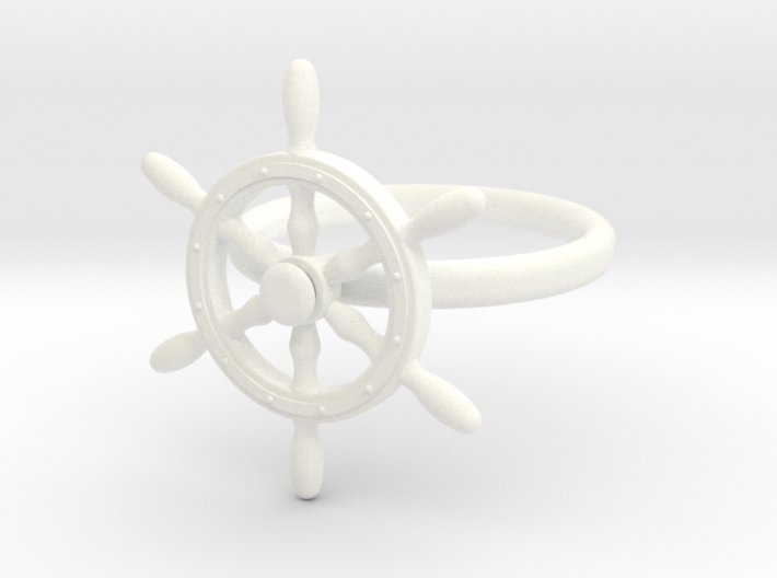 Nautical Steering Wheel Ring - US Size 08 3d printed