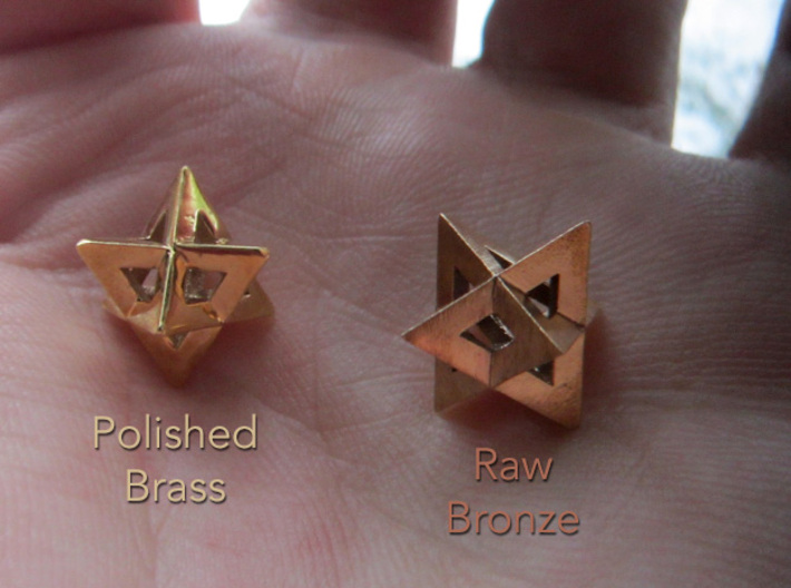 Mini-Merkaba - Sharp - Thick - 1cm 3d printed Polished materials have more rounding on the edges