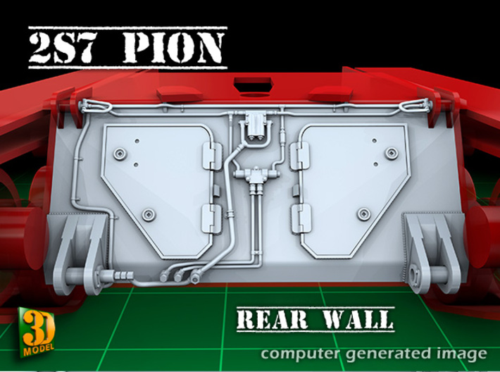 2S7 PION Rear Wall Update set (1:35) 3d printed 2S7 PION Rear Wall Updat set