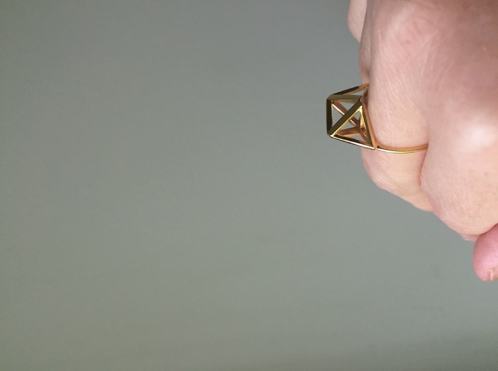 Simplify (Amplituhedron Ring) Statement Ring  3d printed Amplituhedron Ring -Side view
