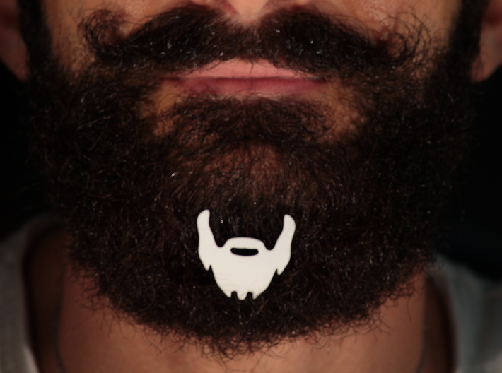 Beard icon with mustace for beard - front wearing 3d printed