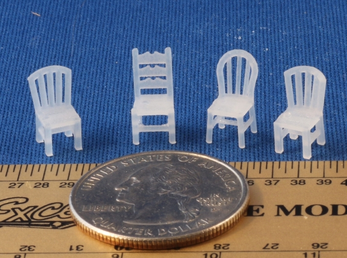 HO Scale Assorted Chairs 3d printed 