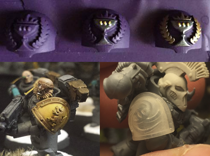 10x Iron Wolves  - T:1a Right Terminator Shoulders 3d printed 
