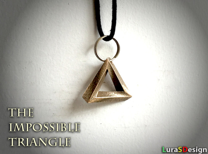 Impossible Triangle Pendant 3d printed Stainless Steel print
