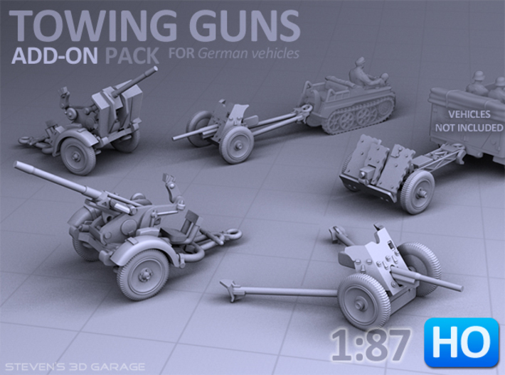 Towing Guns - (H0) 3d printed