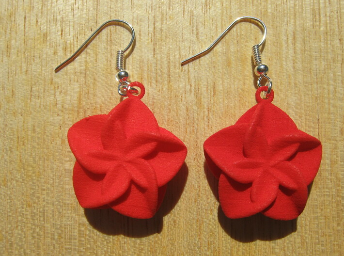 Double Flower Earrings 3d printed 