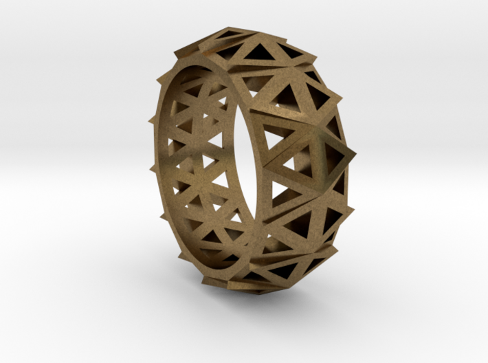 Brilliant Facets - Triangle Ring 3d printed