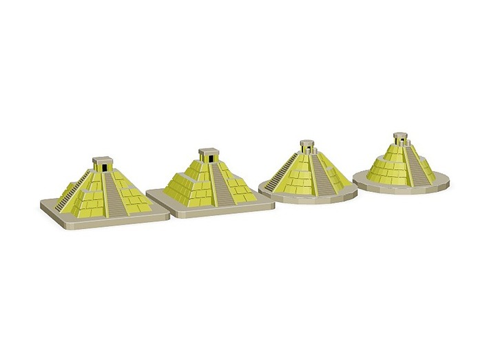 SOL Pyramids - Full colour (4 pcs) 3d printed