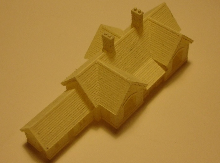 Carlisle &amp; Settle Line - Small Station - T - 1:450 3d printed model with primer