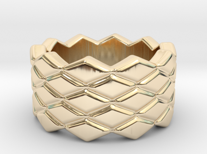 Rhombus Ring 25 – Italian Size 25 3d printed