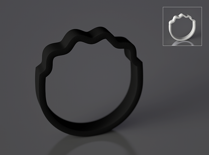 Wave Ring - Negative [sizes 7-10] 3d printed