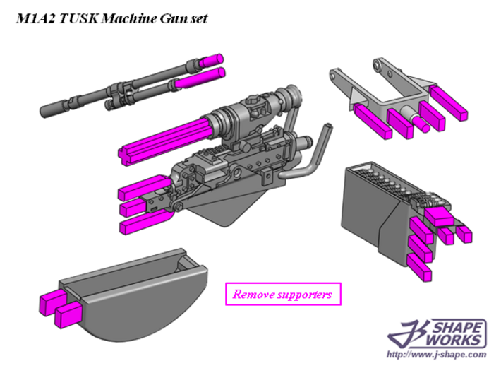 1/18 M1A2 Tusk Machine Gun set 3d printed 