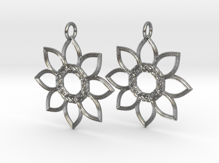 Celtic Flower Earrings 3d printed