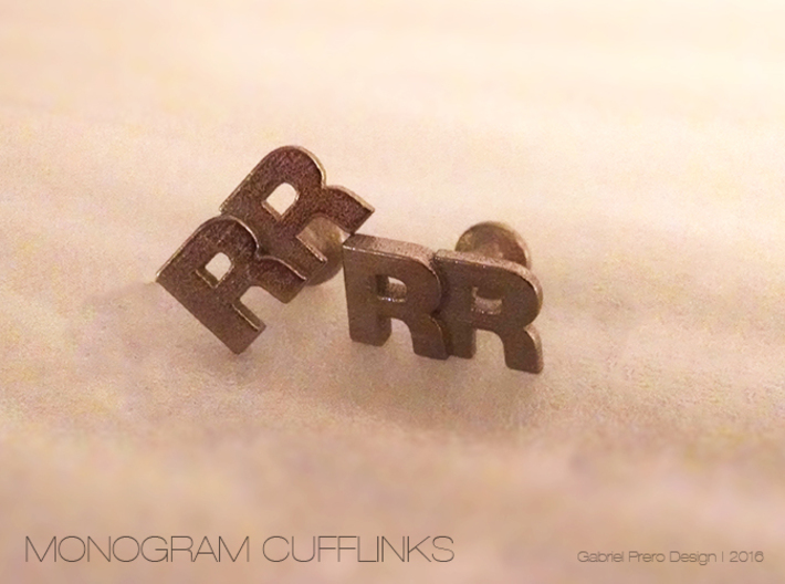 Monogram Cufflinks RR 3d printed