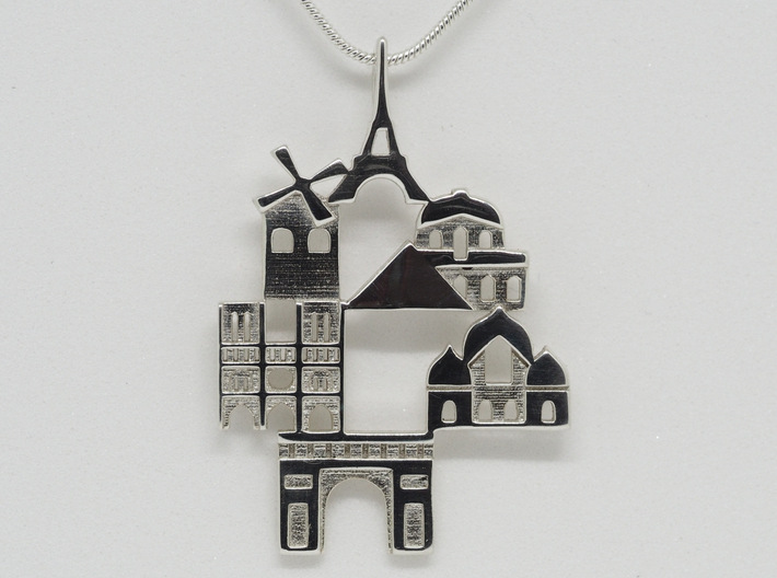 Paris Cityscape Pendant 3d printed 