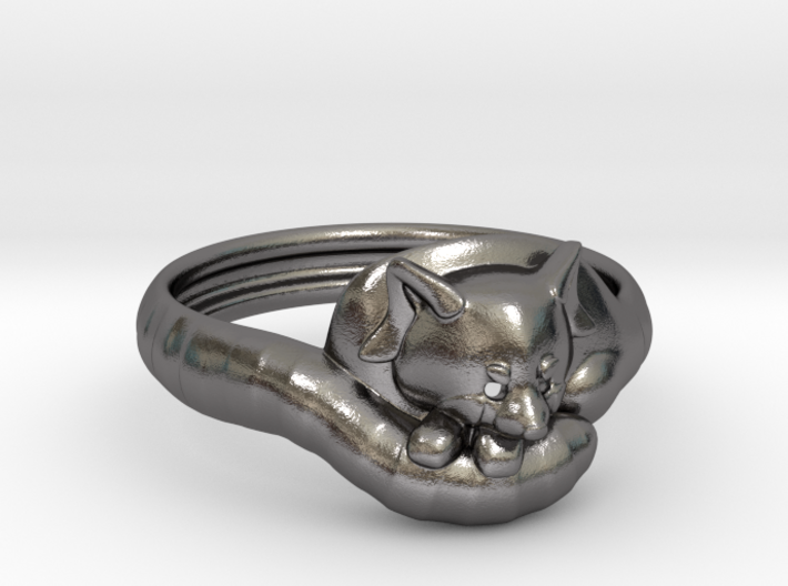 Red Panda Ring, US Size 9 1/8, ~19.1mm inside 3d printed Polished nickel steel. Not sure why you would want this except to make a cheaper test print.
