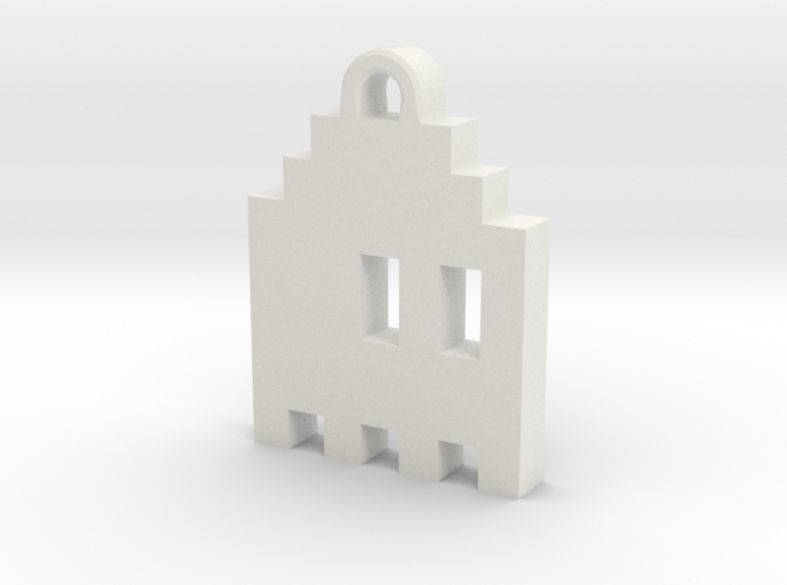 Pac Man Ghost 8-bit Earring 1 (looks right | movin 3d printed