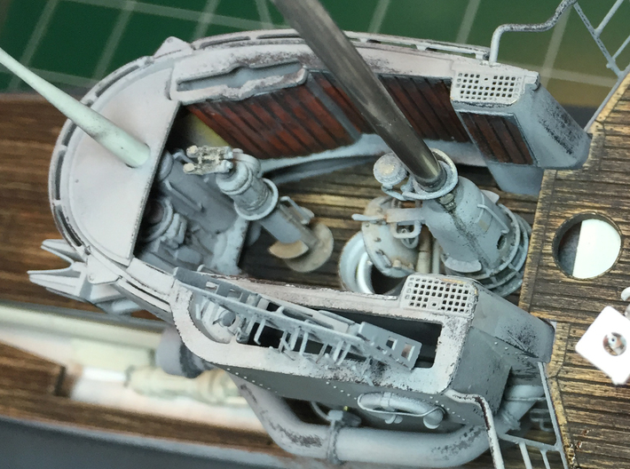 1/72 U-boat type VIIc Exterior conning tower detai 3d printed pictured here installed on revell's 1/72 type VIIc/41 uboat model.