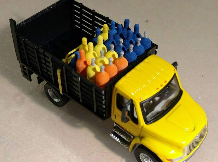 Stake Bed Truck Solid Bed Lift Gate UP 1-87 HO Sca 3d printed 