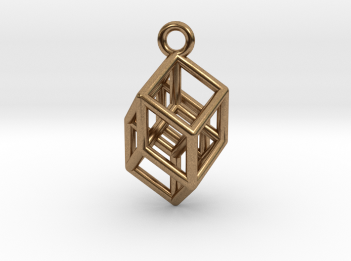 Hypercube Tesseract Pendant 3d printed