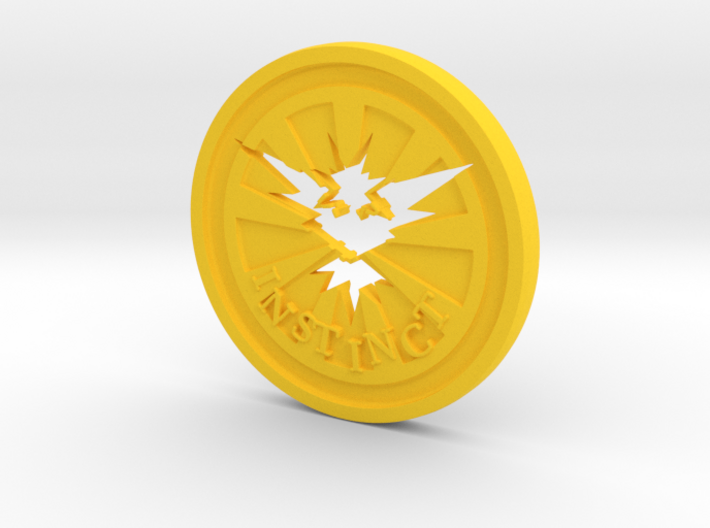 Pokemon Go Team Instinct Challenge Coin 3d printed