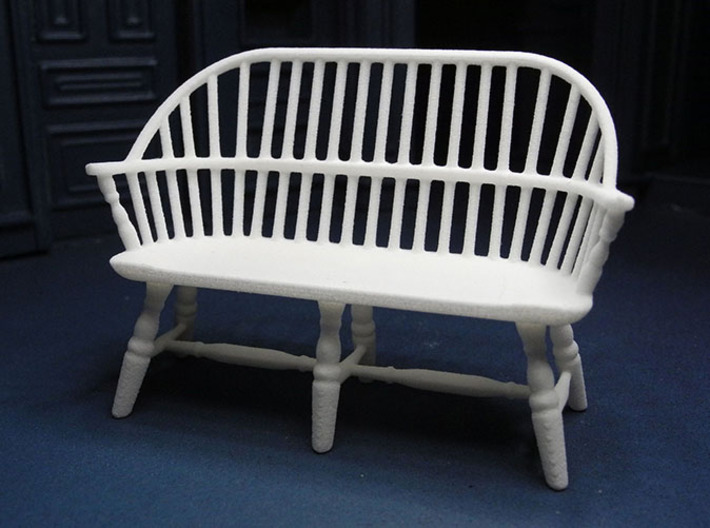 1:24 Windsor Settee 3d printed Printed in White, Strong &amp; Flexible