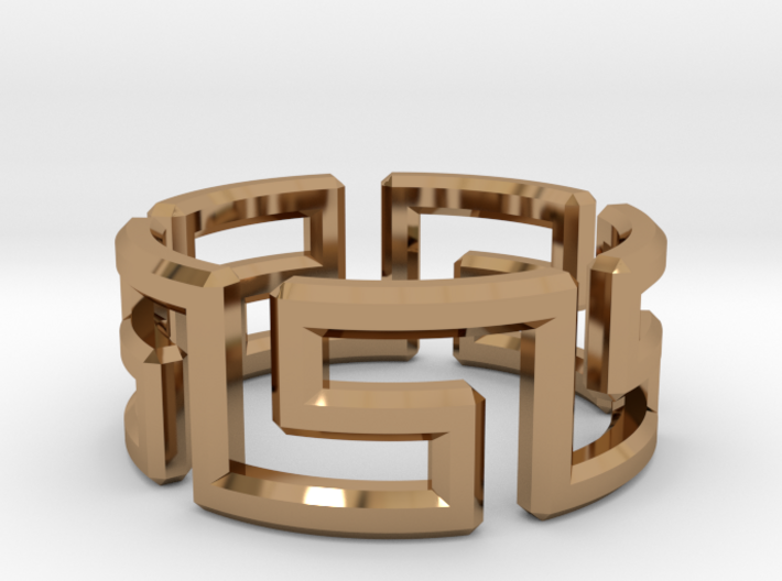 Labyrinthos Ring 3d printed