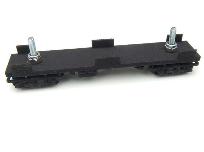 CNSM MD Underframe 3d printed Under frame with trucks fitted using M2.5mm pan head bolt 10mm long and nyloc nut.
