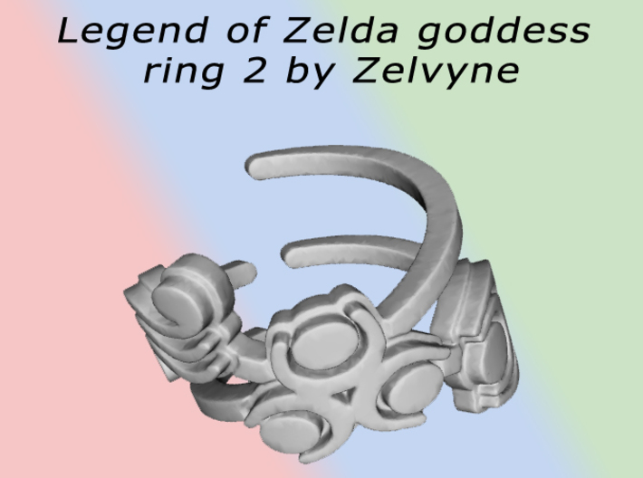 Zelda goddess swirl ring size 4 3d printed