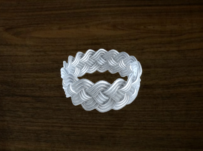 Turk's Head Knot Ring 4 Part X 16 Bight - Size 11. 3d printed