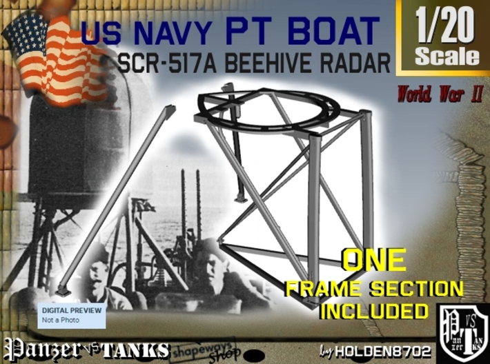 1-20 PT Boat Beehive Radar Frame 3d printed