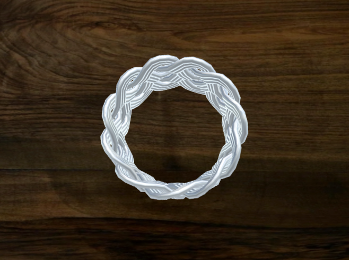 Turk's Head Knot Ring 5 Part X 11 Bight - Size 6.5 3d printed