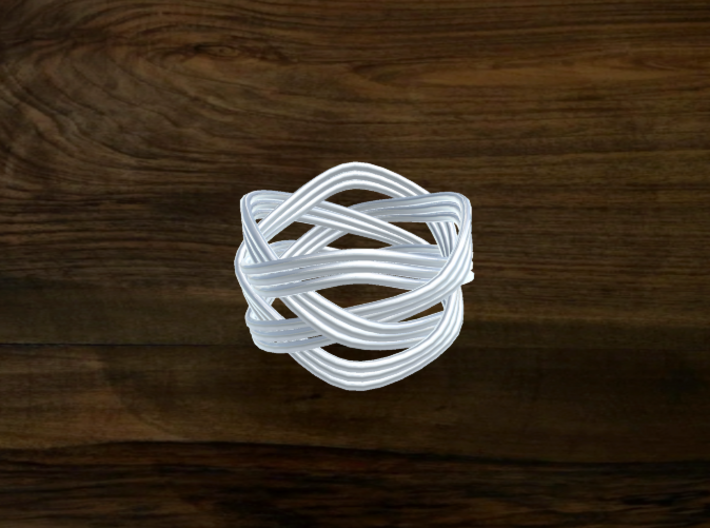 Turk's Head Knot Ring 4 Part X 4 Bight - Size 7 3d printed