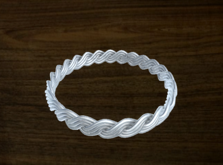 Turk's Head Knot Ring 2 Part X 25 Bight - Size 26. 3d printed