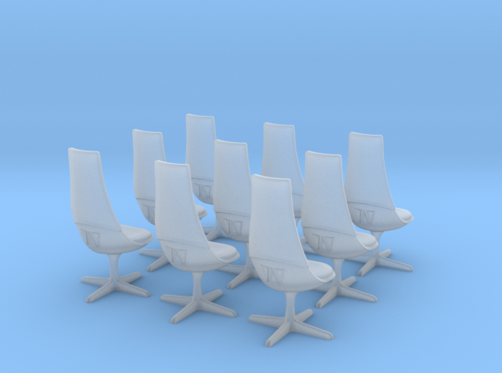 TOS Chair 1:32 - 8+1 for Bridge Model 3d printed Frosted Ultra Detail - translucent